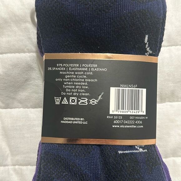 nicole miller Ladies 6 Pack No Show Ankle Socks Blue Navy Purple - Picture 4 of 9